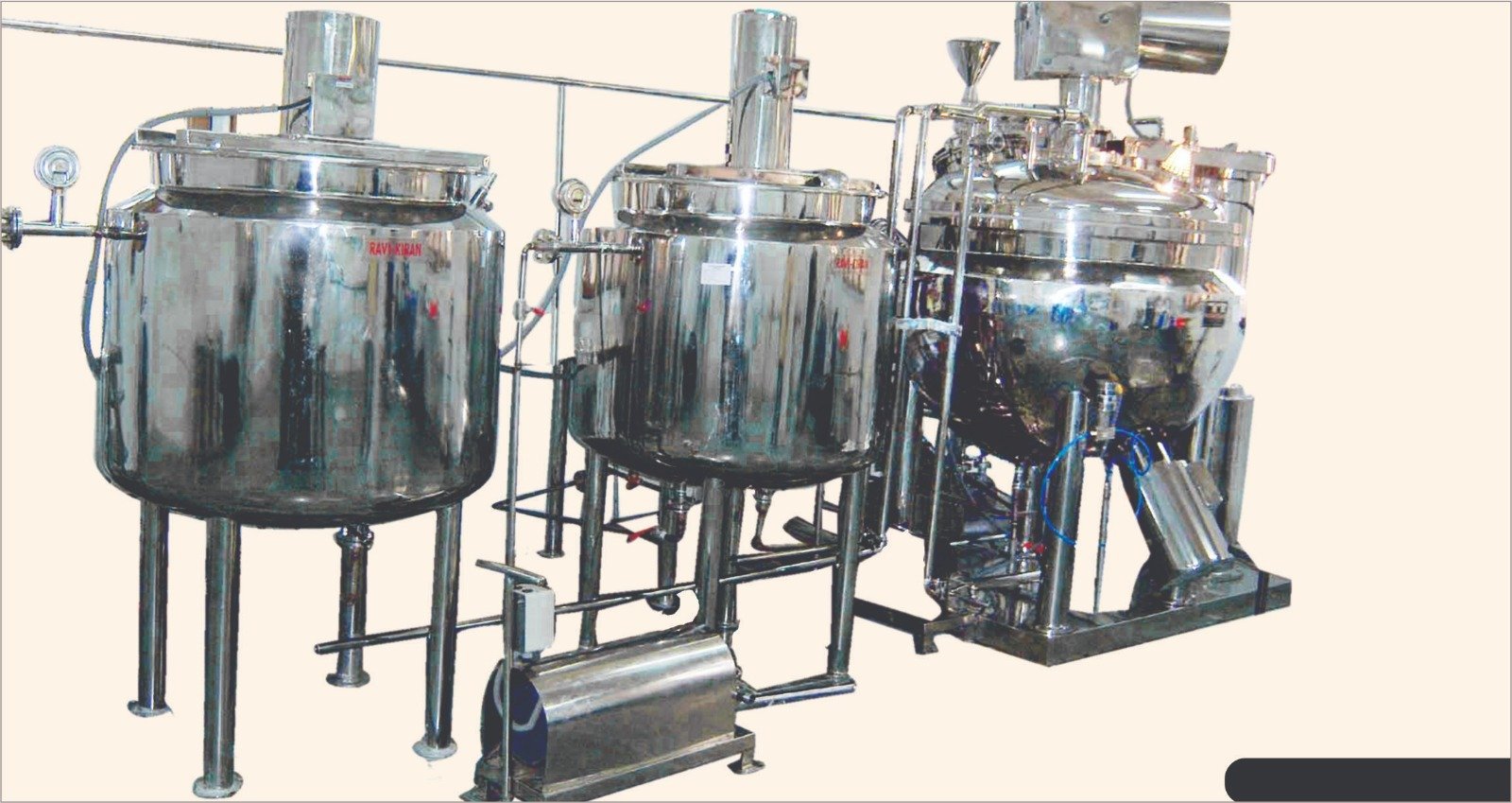 Advanced pharmaceutical equipment for automated ointment production.