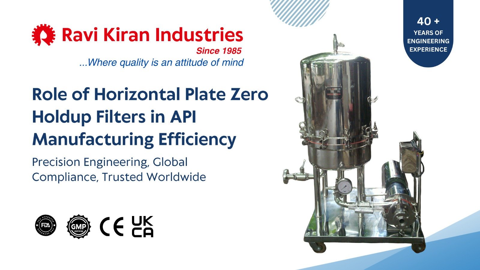 Role of Horizontal Plate Zero Holdup Filters in API Manufacturing ...